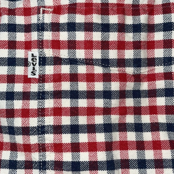 Levi’s red, blue and white checkered button down casual dress shirt EUC … - Picture 5 of 7